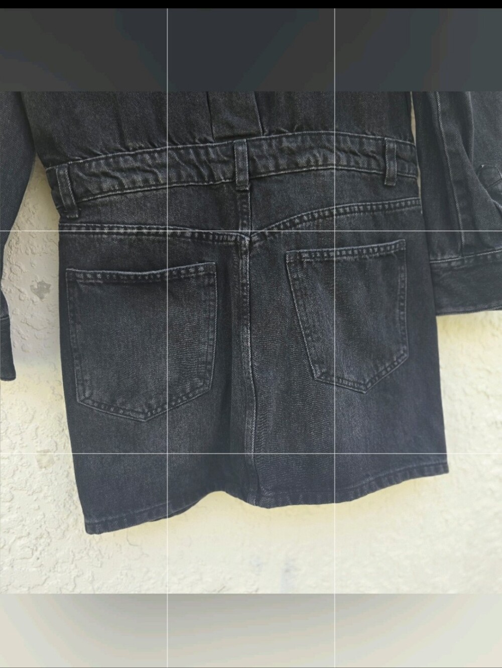NWT Zara Washed Black Denim Mini Shirt Dress New Size M - Picture 9 of 13